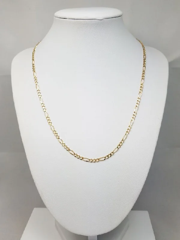 stylish modern necklaces for women -Classic 14k Yellow Gold Solid 18" Figaro Link Chain Necklace