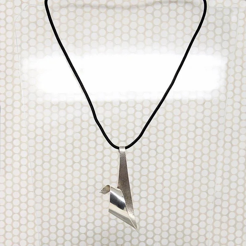 personalized necklaces for women -Modernist Rippling Ribbon Sterling Silver Pendant