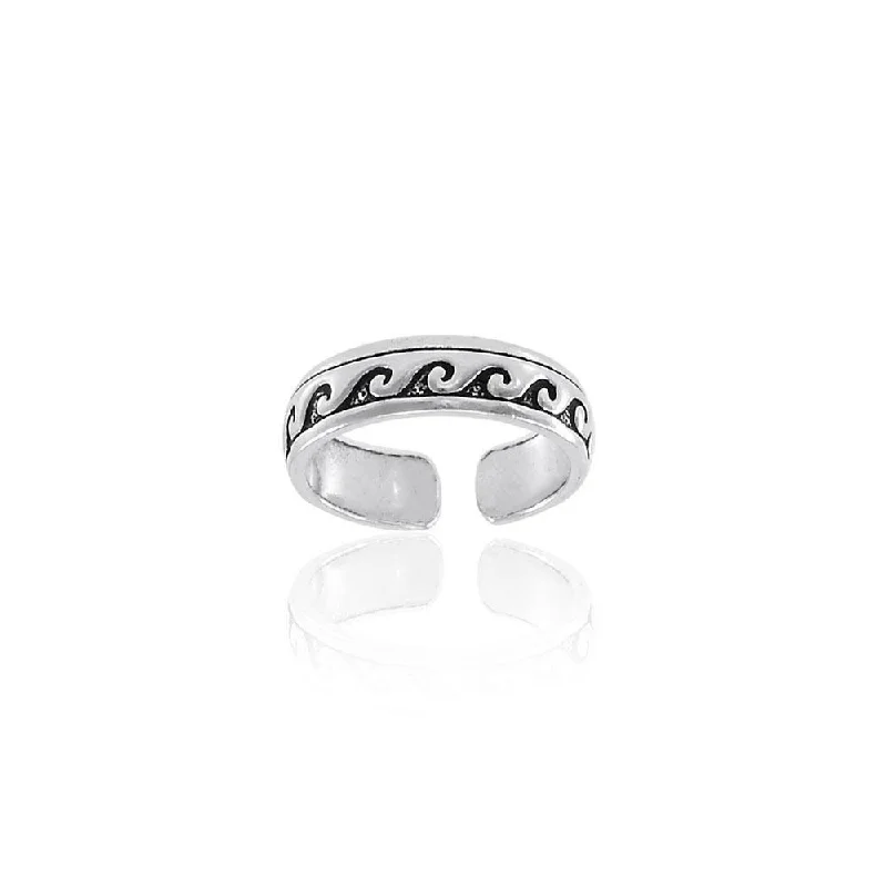 silver engagement rings for women -I played with the great waves of the sea ~ Sterling Silver Toe Ring TR603