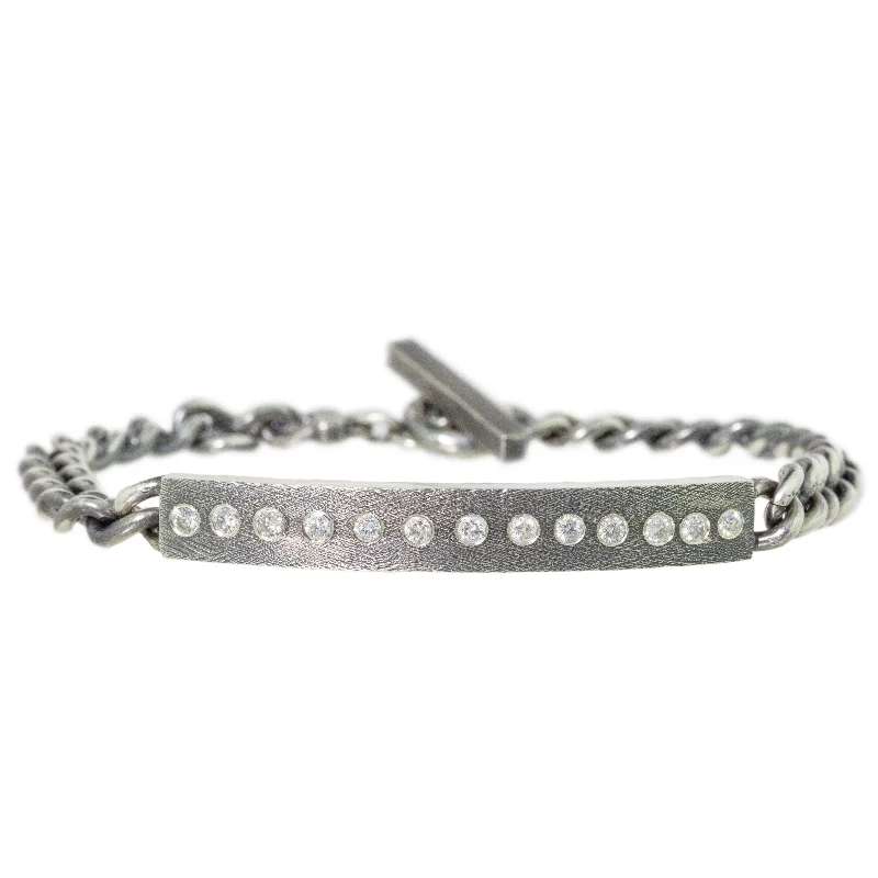 women’s friendship charm bracelets -Diana ID Silver Link Bracelet