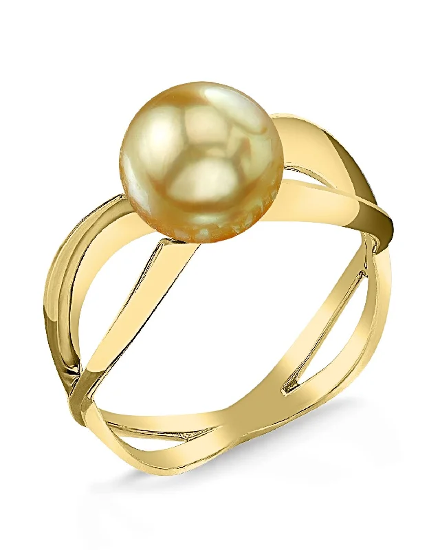 luxury rings for women -Golden South Sea Pearl Lana Solitaire Ring