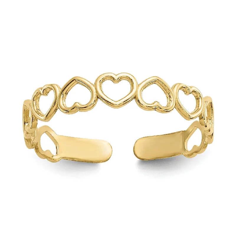 engagement rings for women -10KT Yellow Gold Heart Toe Ring