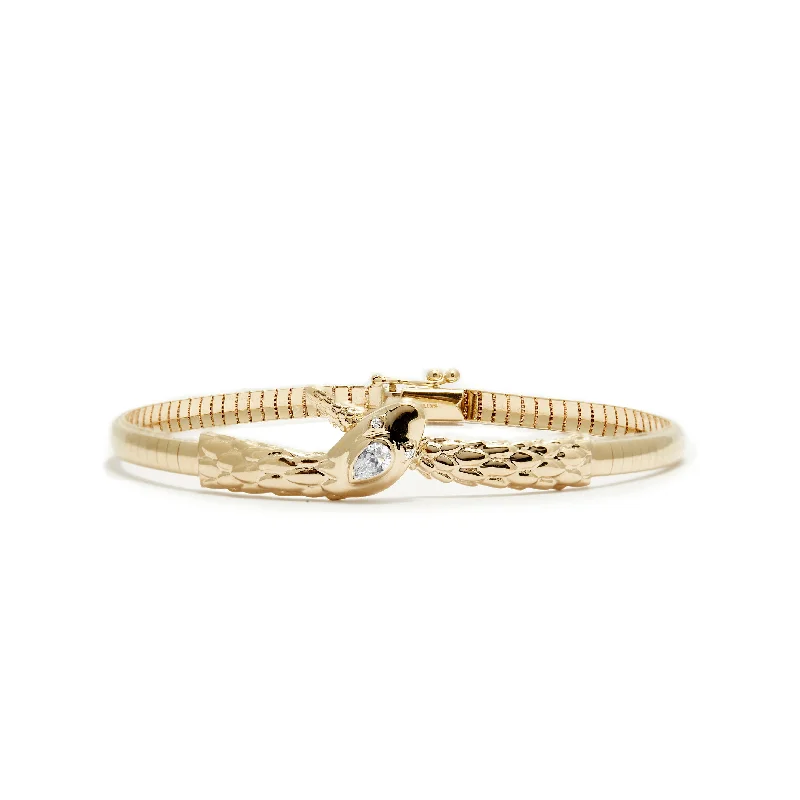 women’s charm bangles -Diamond Snake Bracelet