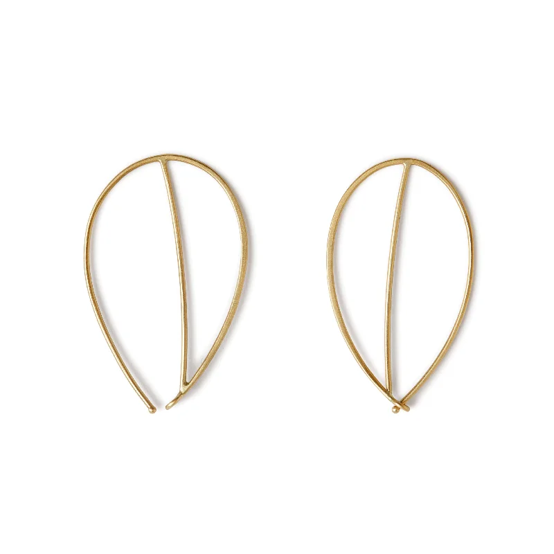 women’s crystal stud earrings -<!--ER1003--> leaf hoops