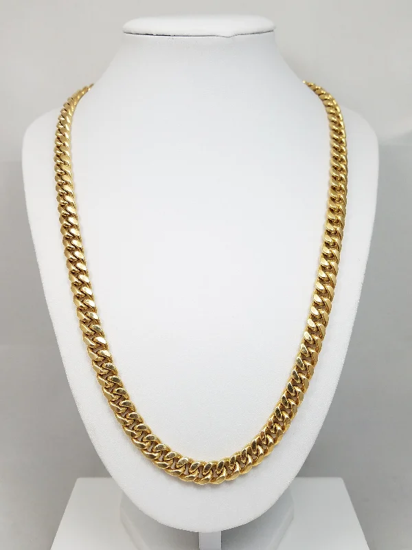 gold pendant necklaces for women -NEW Hollow 10k Yellow Gold 22" Curb/Cuban Chain