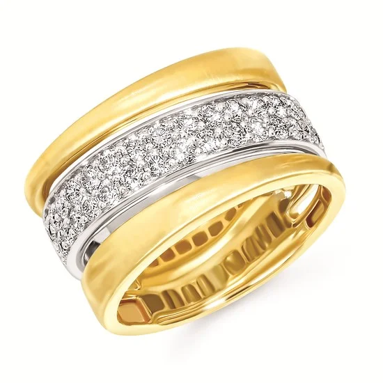 women’s rings -14K Two Tone Gold 0.75ctw Diamond Stacked Band