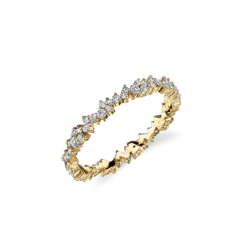 personalized gemstone rings -Gold & Diamond Small Cocktail Eternity Ring