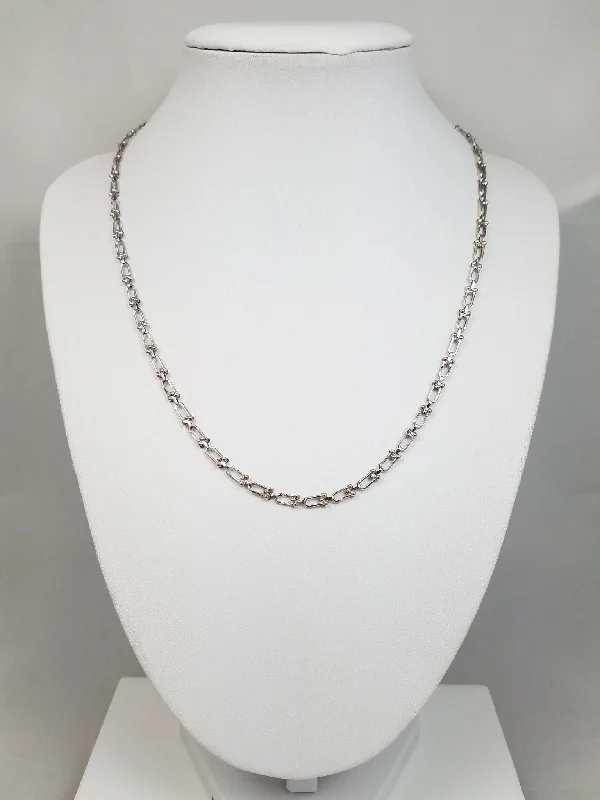 unique necklaces for women -New 18k White Gold Fancy Link 17.5" Necklace