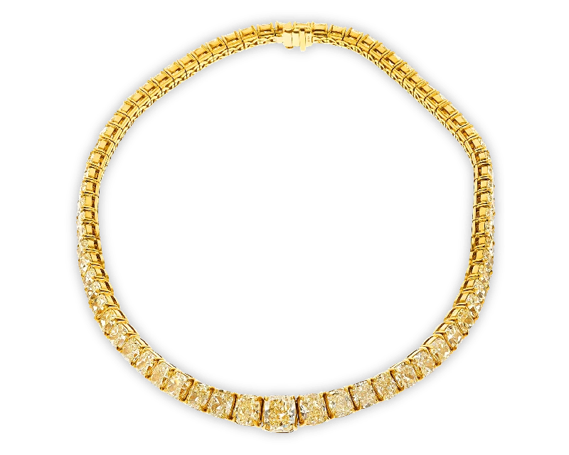 layered necklaces for women -Fancy Yellow Diamond Necklace, 111.02 Carats