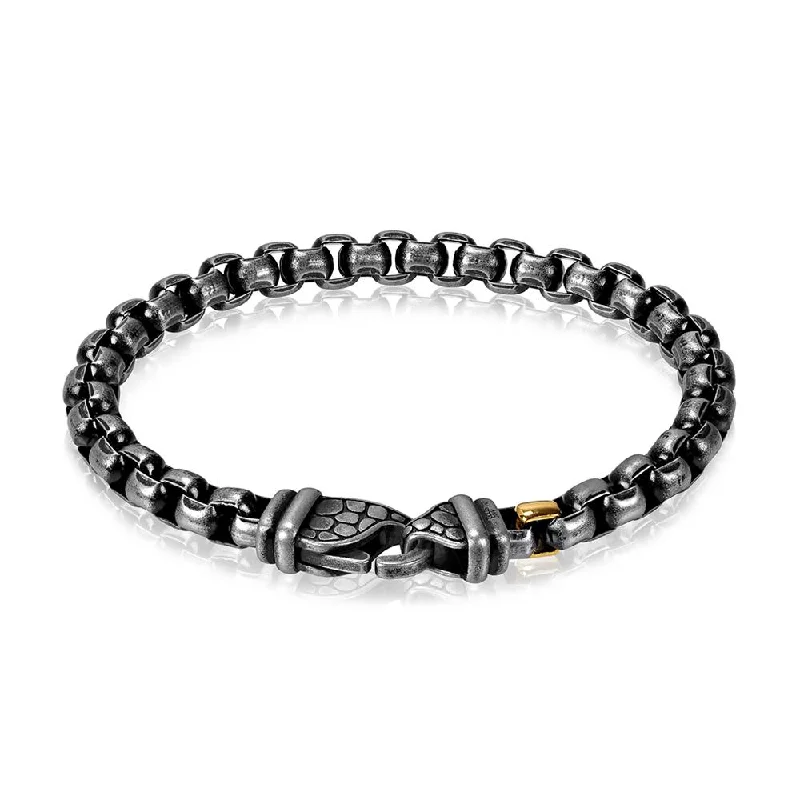 charm bracelets for women -A.R.Z Men's Round Box Link  8.5 Bracelet