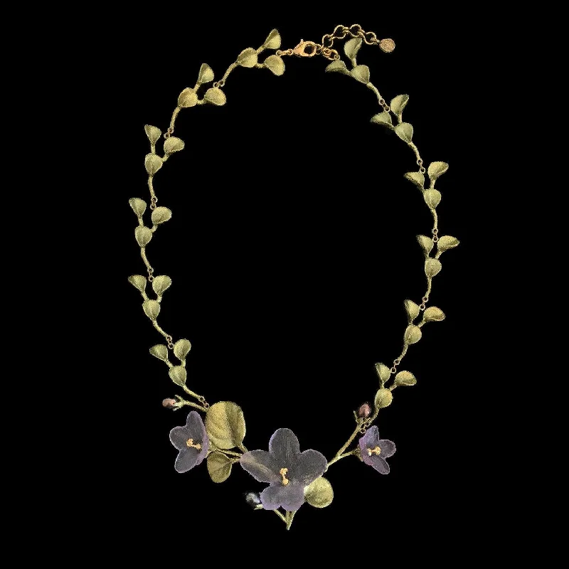 vintage gold necklaces for women -African Violet Necklace - Contour