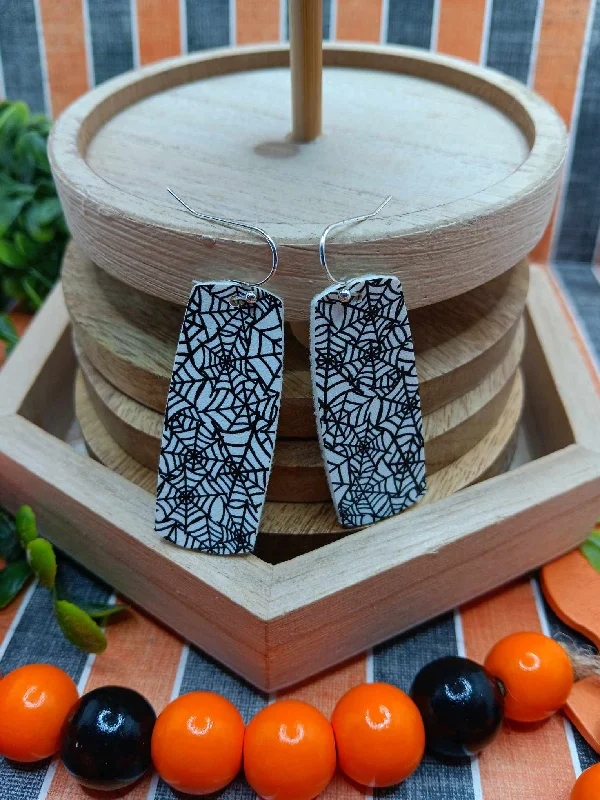 bohemian earrings for women -Spiderweb Leather Style Earrings