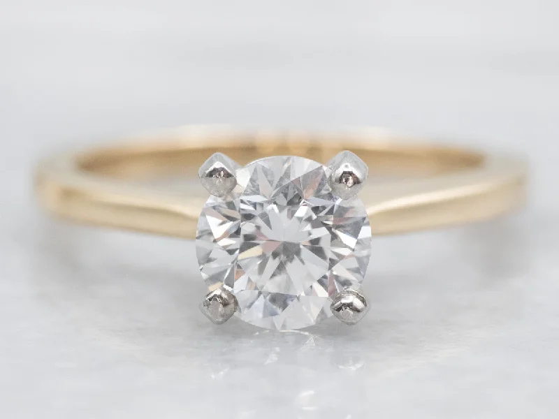 halo diamond engagement rings -Gold and Platinum GIA Certified Diamond Solitaire Engagement Ring