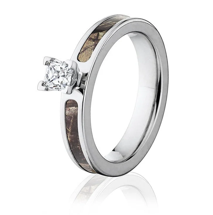 gold engagement rings for women -Realtree AP Camo Engagement Ring 4mm - 1/2Ct