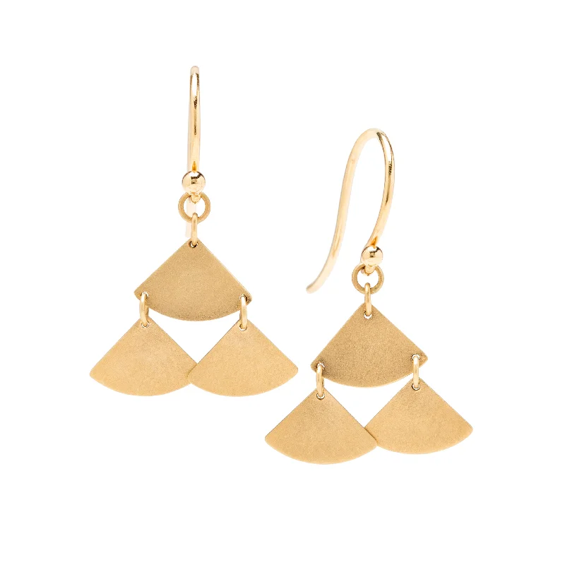 vintage earrings for women -<!--ER906--> ginkgo bold tiered drop earrings