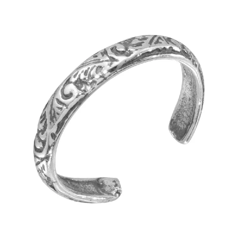 high-end rings for women -Silver 925 Ornate Designed Toe Ring - TR146-A