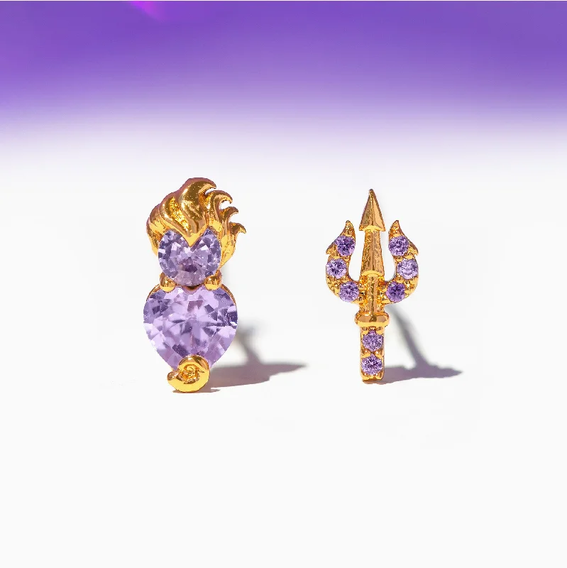 luxury diamond earrings for women -Disney Villains Ursula Studs