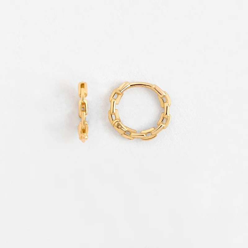 minimalistic earrings for women -Cable Chain Hoops - In Stock