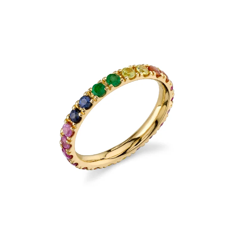 emerald rings for women -Gold & Rainbow Large Eternity Ring