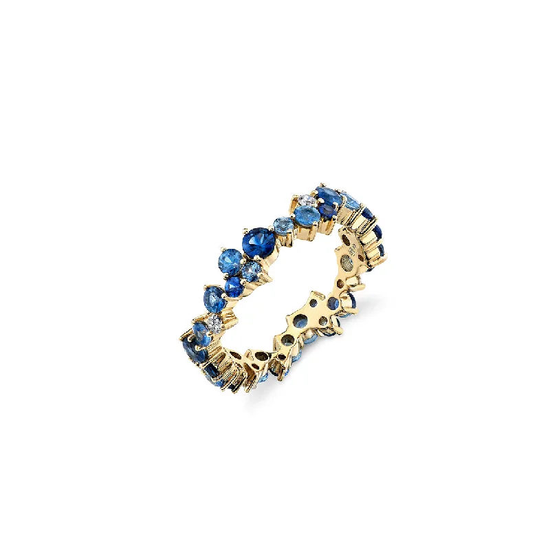 fashion-forward rings for women -Gold & Sapphire Cocktail Eternity Ring