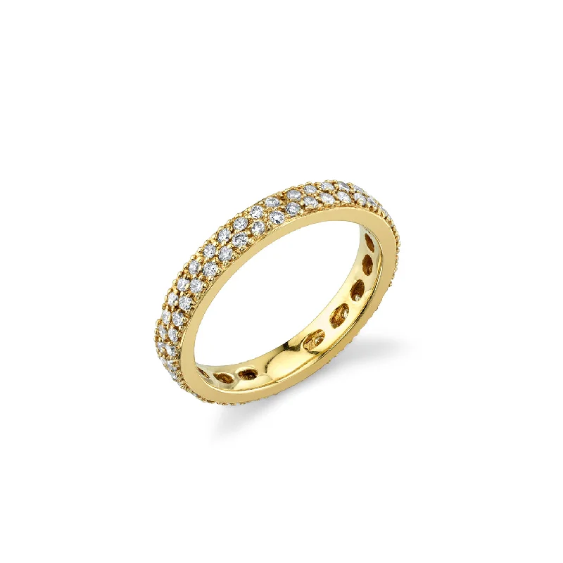 luxury diamond rings for women -Gold & Diamond Medium Eternity Ring