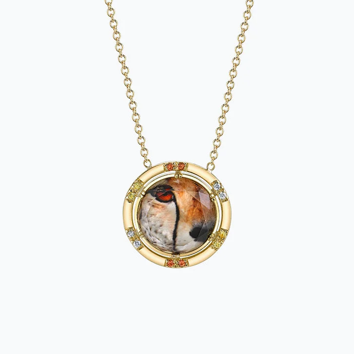 choker necklaces for women -Cheetah Face Spencer Portrait Necklace