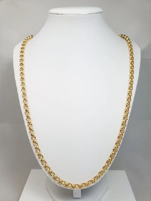 elegant necklaces for women -Sophisticated 26.5" 18k Yellow Gold Rolo Link Chain Necklace