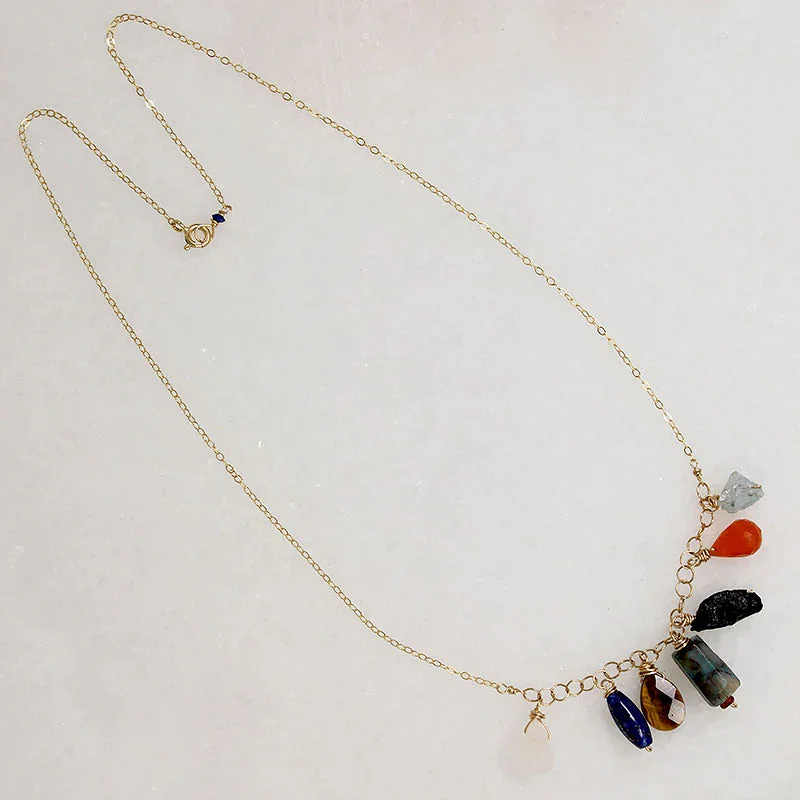 modern necklaces for women -Colorful Energetic Gemstone Necklace by Brin