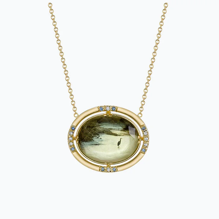 pendant necklaces for women -Heron Landscape Spencer Portrait Necklace