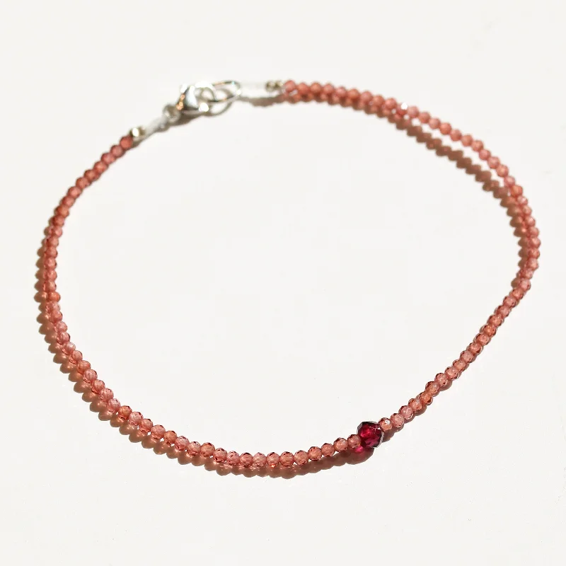 women’s thick bangles -Garnet + Garnet Bracelet No.21