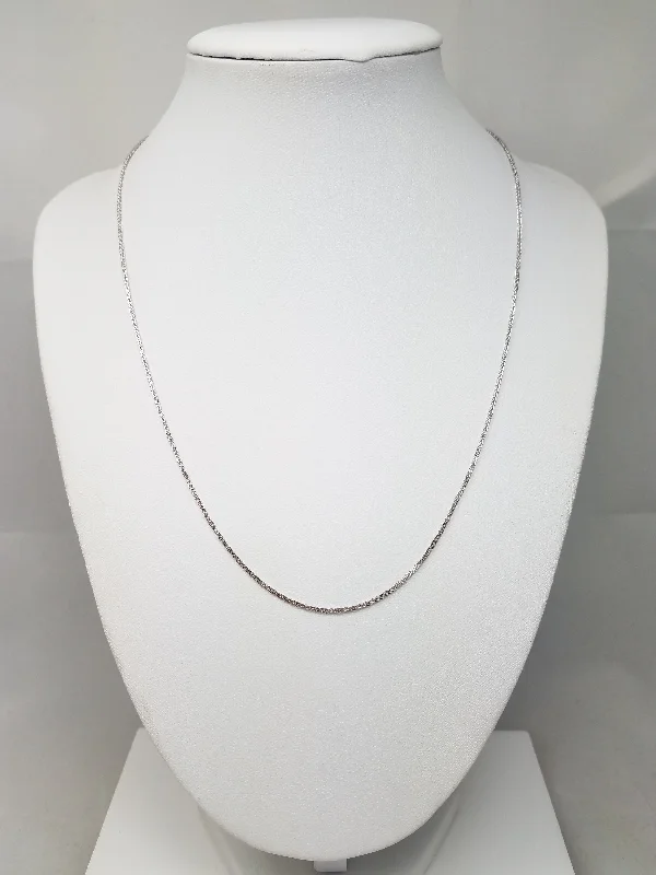 cute necklaces for women -Classic 18" 14k White Gold Micro Franco Link Chain Necklace