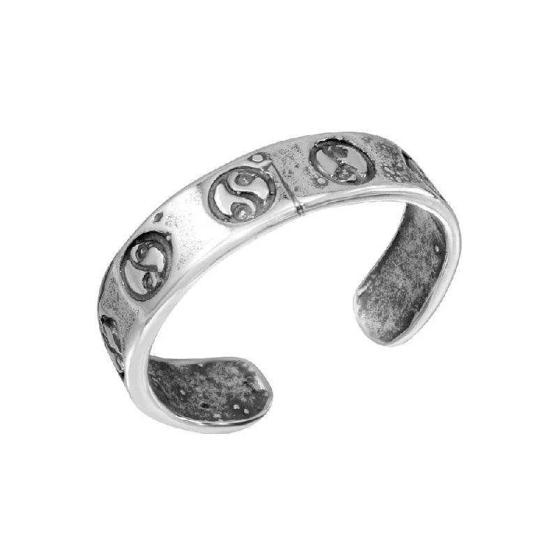 bridal set rings for women -925 Sterling Silver Multi Yin-Yang Design Toe Ring - TR157-A