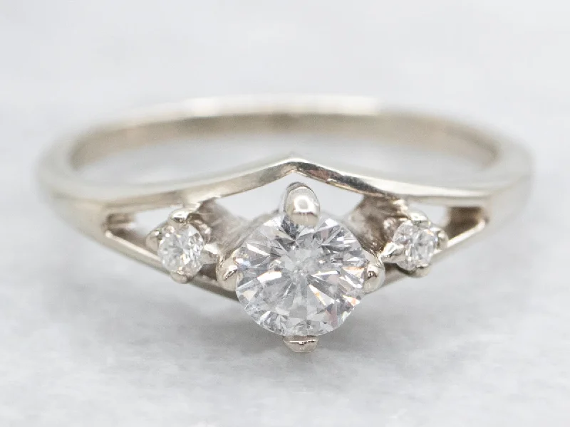 designer engagement rings -Vintage Diamond Engagement Ring