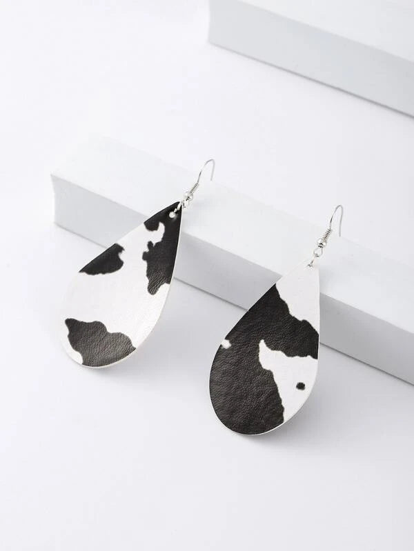 custom-made earrings for women -Cow Print Style Earrings