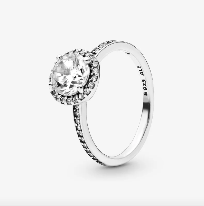 sparkling rings for women -Round Sparkle Halo Ring