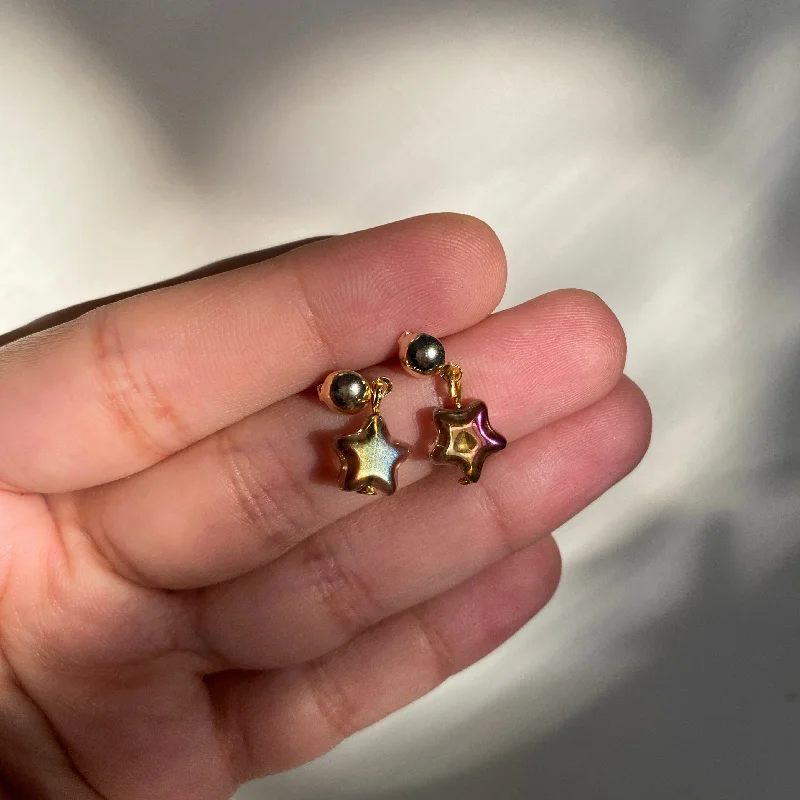 geometric earrings for women -MINI STAR POST STUD EARRINGS