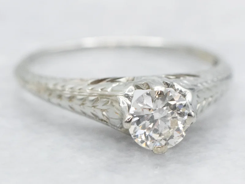 large solitaire engagement rings -Old European Cut Diamond Solitaire Engagement Ring