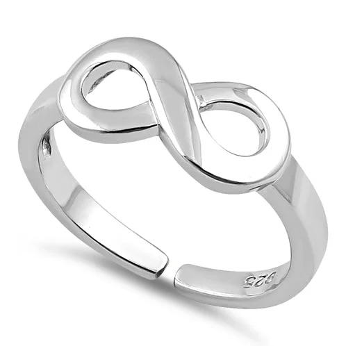 radiant cut rings for women -Sterling Silver Infinity Toe Ring