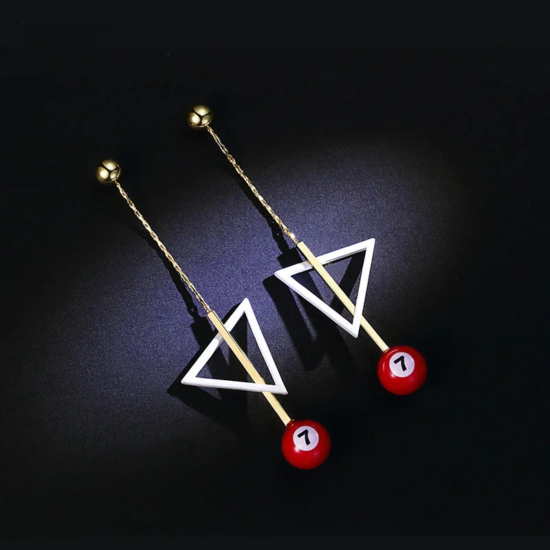 intricate design earrings for women -Designer Geometric Billiards Stud Dangle Earrings Fashion Jewelry Accessories Women