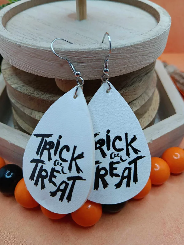 fashion-forward earrings for women -Trick or Treat Leather Style Earrings