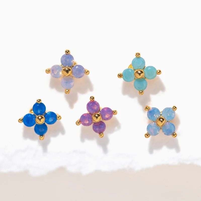 trendy earrings for women -Beautiful Blossom Stud Set